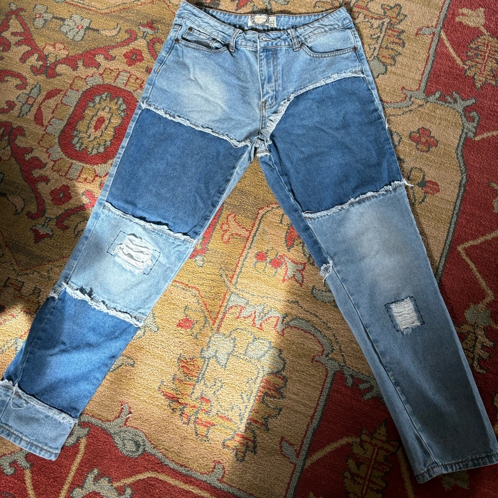 Boohoo denim brand patchwork woman’s jeans